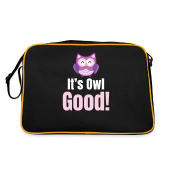 Es Ist Eule Gut! Wortspiele Halloween-kostüm - Retro Tasche - Schwarz/Gold - Hinten