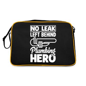 No Leak Plumbing Hero Bold Statement - Retro Bag - black/gold - Back