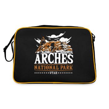 Arch Wilderness Hiking Arches National Park Funny - Retro Bag - black/gold - Back