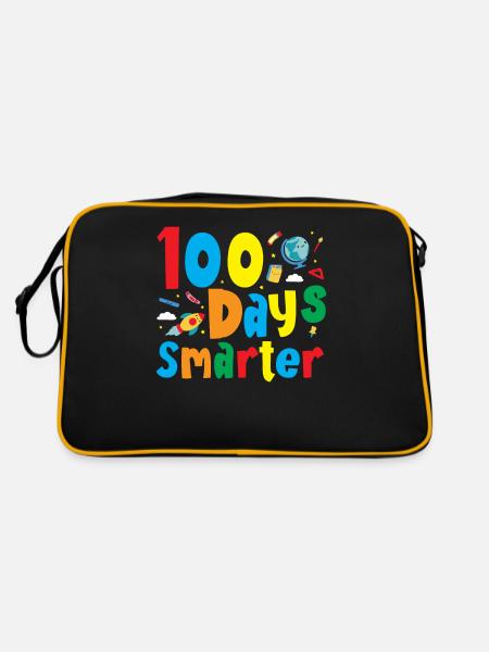 100th Day of School 100 Days Smarter Books Space - Retro Bag - black/gold - Back