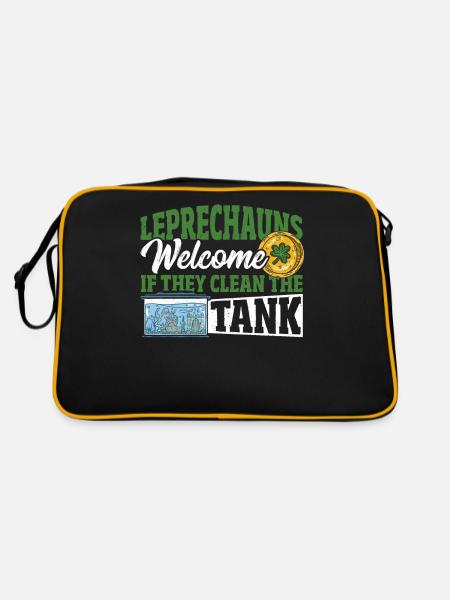 Aquarist Fish Collector Fish Keeping St Patricks - Retro Bag - black/gold - Back