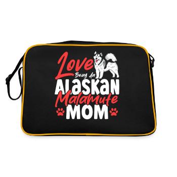 Hundehalter Alaskan Malamute Rasse Alaskan - Retro Tasche - Schwarz/Gold - Hinten