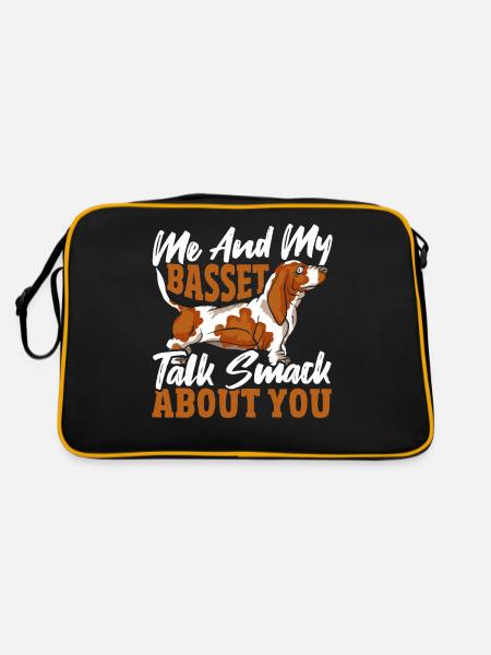 Amoureux des chiens Animal Lover Basset Hound Chien - Sac Retro - noir/or - Dos