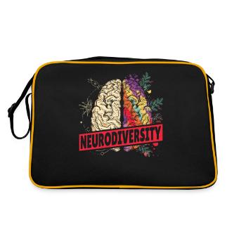 Neurodiversité Cerveau Autisme Sensibilisation TSA - Sac Retro - noir/or - Dos