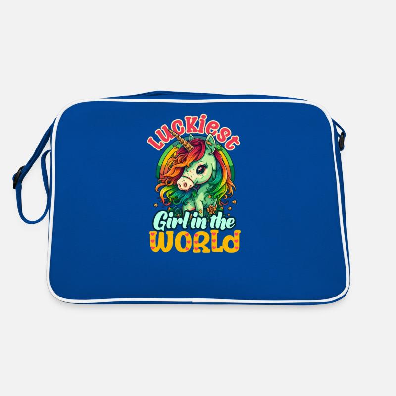 Irisches Einhorn St. Patricks Glücklichstes Mädchen Welt Retro Tasche