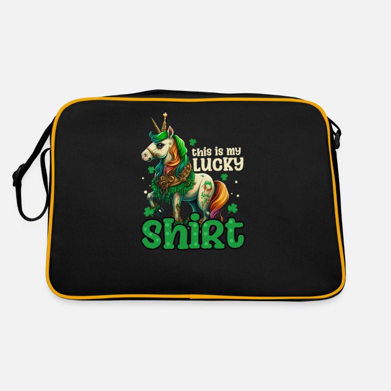 Irisches Einhorn St. Patricks Glücks-Outfit Retro Tasche