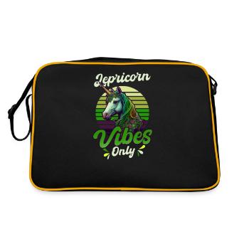 Irisches Einhorn St Patricks Lepricorn Nur Vibes - Retro Tasche - Schwarz/Gold - Hinten