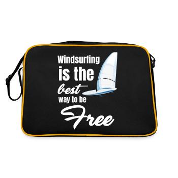 La planche à voile est le meilleur moyen d’être libre. - Sac Retro - noir/or - Dos