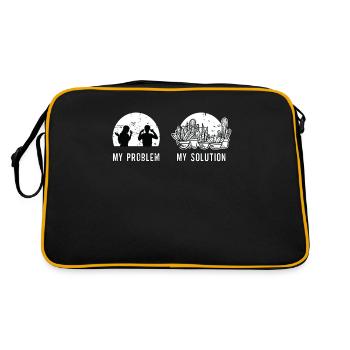 Succulents Lover My Problem My Pictogram Dad Mom - Retro Bag - black/gold - Back