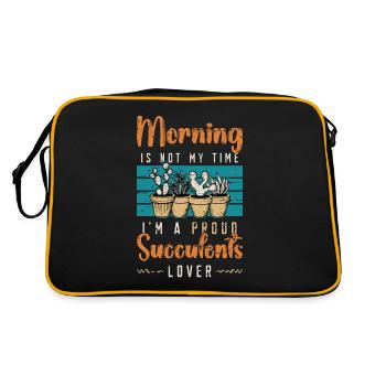 Succulents Lover Morning Is Not My Time Cactus Art - Retro Bag - black/gold - Back
