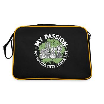 Amoureux des plantes grasses Ma passion Mes plantes succulentes Cactus - Sac Retro - noir/or - Dos
