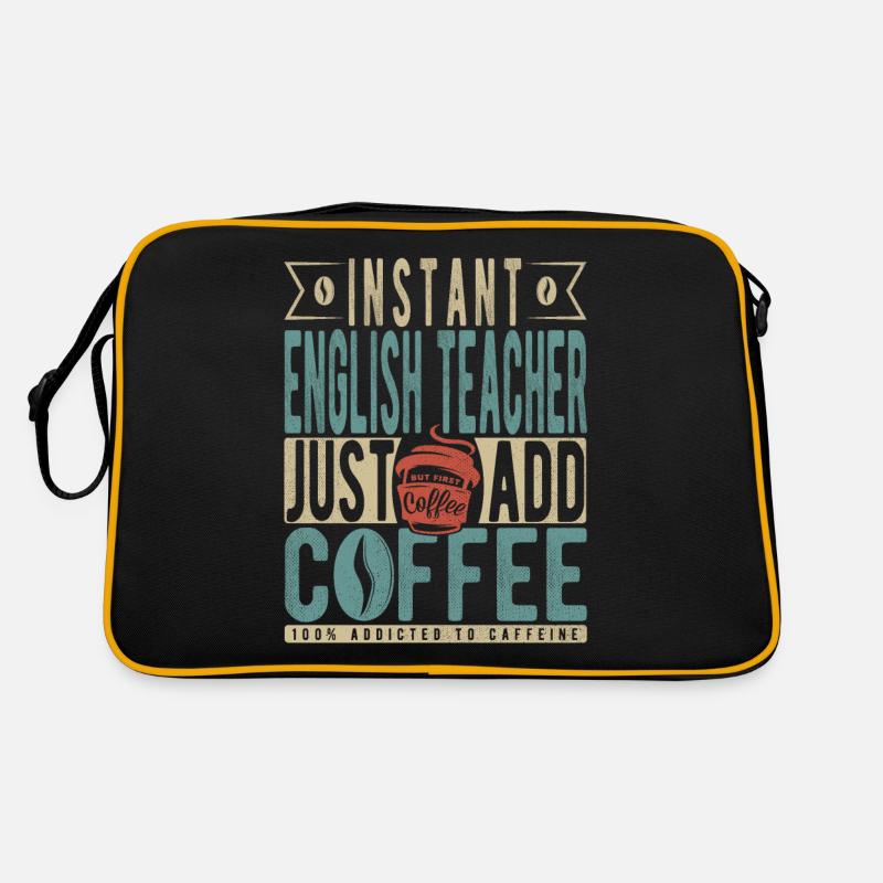 Instant-Englischlehrer Fügen Sie einfach Kaffee hinzu Retro Tasche