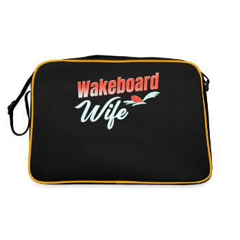 Wakeboard, Femme, Fille, Nautisme, Vagues - Sac Retro - noir/or - Dos