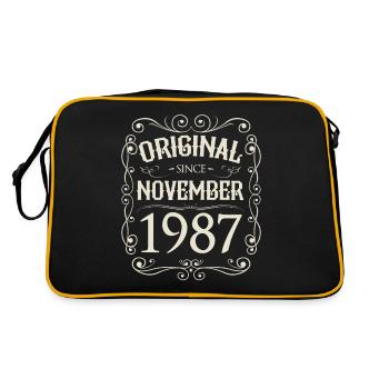 Vintage - Original since November 1987 Geburtstag - Retro Tasche - Schwarz/Gold - Hinten