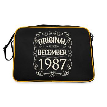Vintage - Original since Dezember 1987 Geburtstag - Retro Tasche - Schwarz/Gold - Hinten