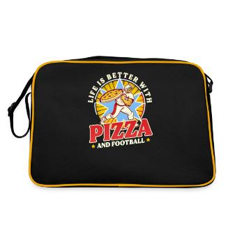 Les amateurs de football sont mieux avec la pizza et le football - Sac Retro - noir/or - Dos