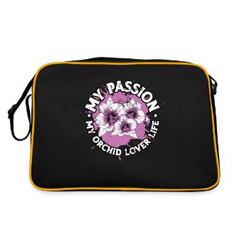 Orchid Lover My Passion My Orchid Lover Gardener - Retro Tasche - Schwarz/Gold - Hinten