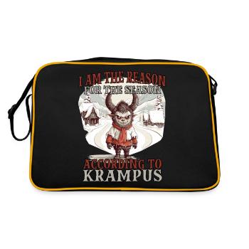 Merry Krampus | Kramperl | Père Noël Krampus - Sac Retro - noir/or - Dos