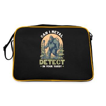 Metalldetektion kann ich im Hof erkennen - Retro Tasche - Schwarz/Gold - Hinten