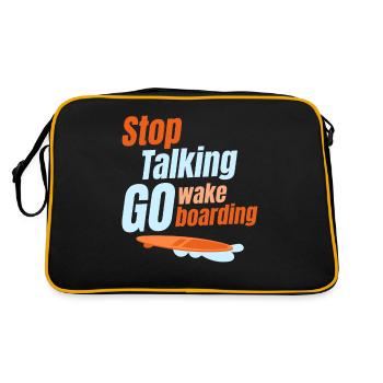 Stop talking, go wakeboarding, - Retro Bag - black/gold - Back