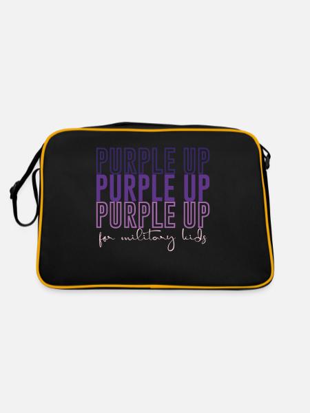 Purple Up For Military Kids Month Enfant de Militaire - Sac Retro - noir/or - Dos