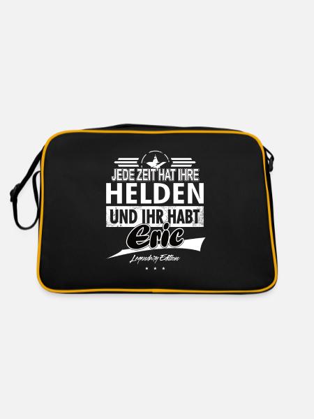 Jede Zeit hat Ihre Helden Ihr habt Eric - Retro Tasche - Schwarz/Gold - Hinten