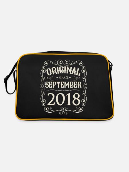 Vintage - Original since September 2018 Birthday - Retro Bag - black/gold - Back