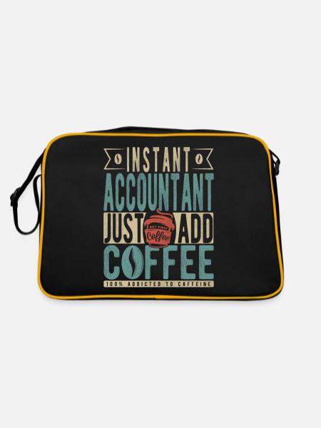 Comptable instantané Il suffit d’ajouter du café - Sac Retro - noir/or - Dos