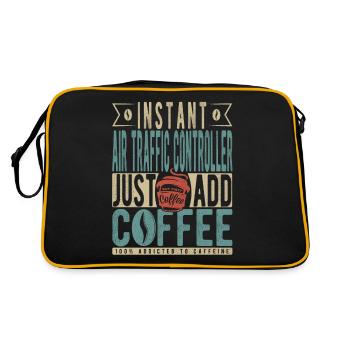 Instant Air Traffic Controller Just Add Coffee - Retro Bag - black/gold - Back