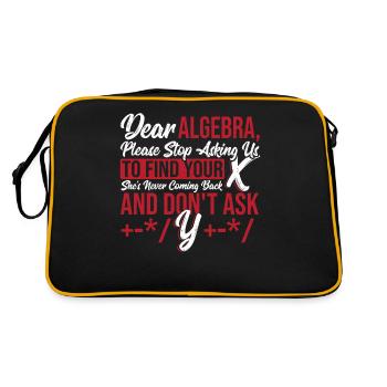 Zahlen Mathelehrer Graph Liebe Algebra Bitte hör - Retro Tasche - Schwarz/Gold - Hinten