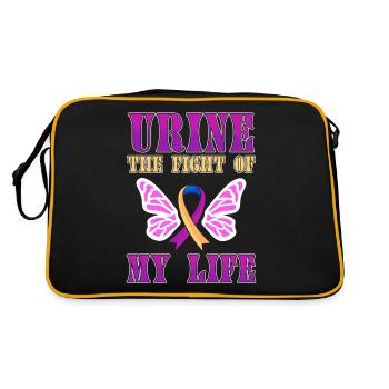 Urinary Bladder Cancer Shirt Hematuria Fight for - Retro Bag - black/gold - Back