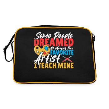 Dessin, Artiste, Tissage, Art Enseignement Révolution - Sac Retro - noir/or - Dos