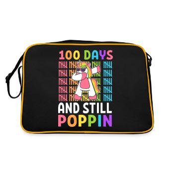 Happy 100 Days of School and Still Poppin 100th - Retro Bag - black/gold - Back