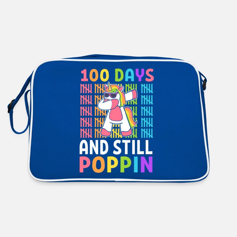Frohe 100 Tage Schule und immer noch Poppin 100th Retro Tasche