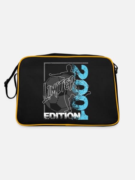 Limited Edition 2001 Limited Edition Fußball - Retro Tasche - Schwarz/Gold - Hinten