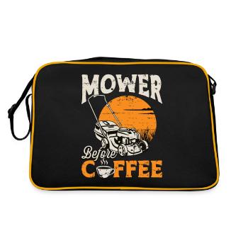 Mower Before Coffee Gardening Coffee Lover Mowers - Retro Bag - black/gold - Back