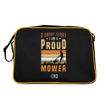 Mower A Short Story I Am A Proud Mower Lawn Ranger - Retro Bag - black/gold - Back