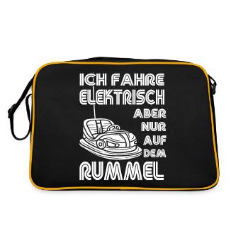 "I Drive Electric" Bumper Cars - Retro Bag - black/gold - Back