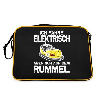 "I Drive Electric" Bumper Cars - Retro Bag - black/gold - Back