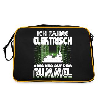 "I Drive Electric" Bumper Cars - Retro Bag - black/gold - Back