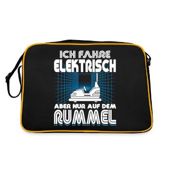 "I Drive Electric" Bumper Cars - Retro Bag - black/gold - Back