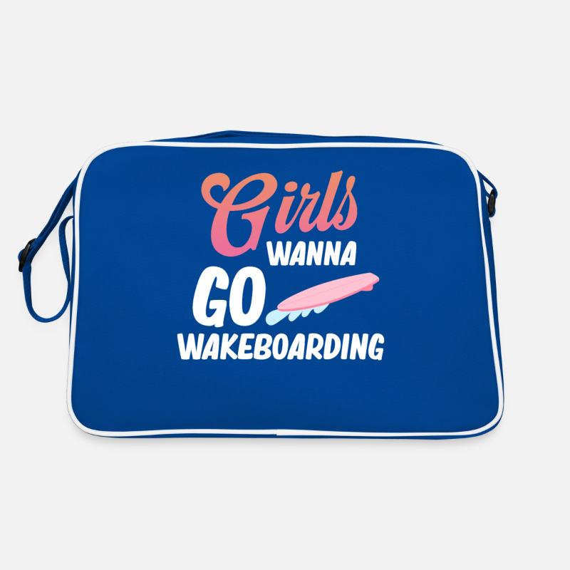 Mädchen Wollen Wakeboarden, Bootfahren, Retro Tasche