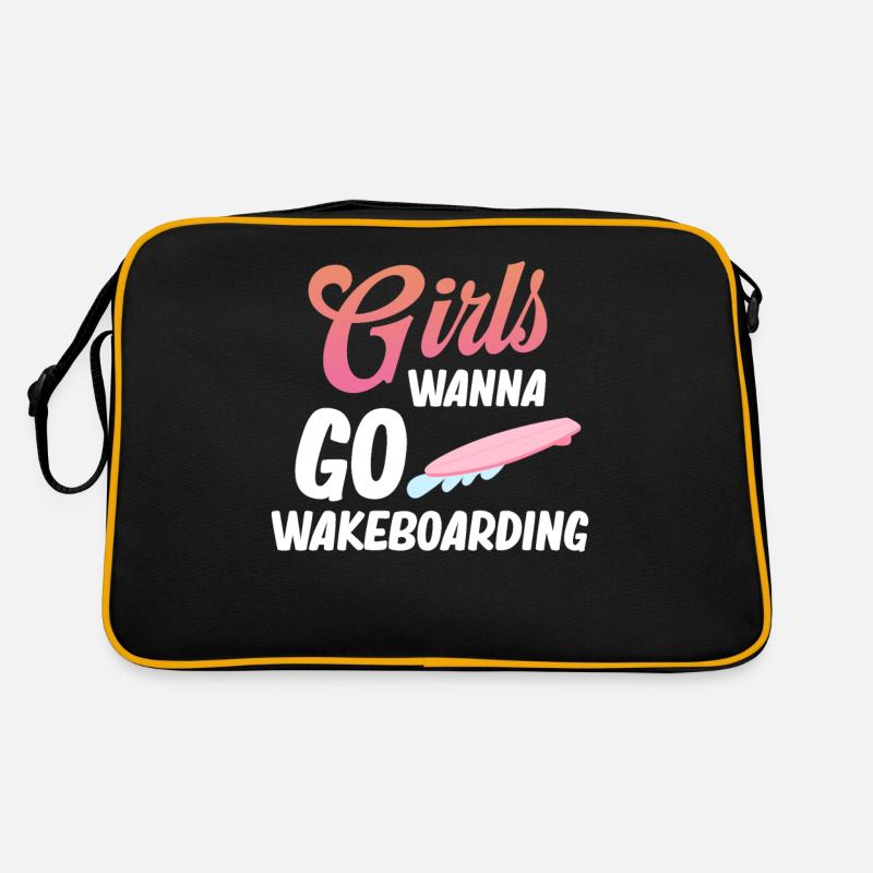 Mädchen Wollen Wakeboarden, Bootfahren, Retro Tasche