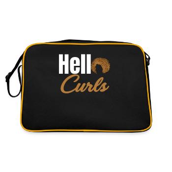 Hallo Locken Lustiges Lockiges Haar Gewellte Afro - Retro Tasche - Schwarz/Gold - Hinten