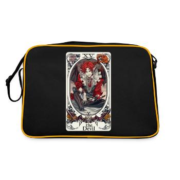 Tarotkarte Hexerei Okkult Anime Goth - Retro Tasche - Schwarz/Gold - Hinten