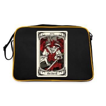 Tarotkarte Hexerei Okkult Anime Goth - Retro Tasche - Schwarz/Gold - Hinten