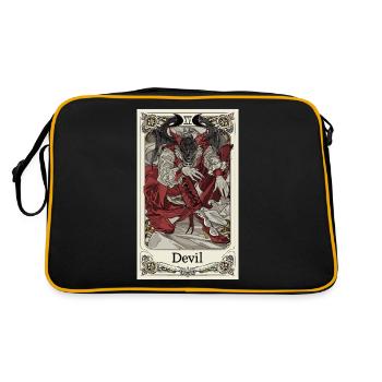 Tarotkarte Hexerei Okkult Anime Goth - Retro Tasche - Schwarz/Gold - Hinten