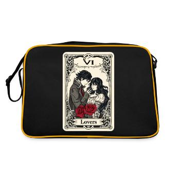 Tarotkarte Hexerei Okkult Anime Goth - Retro Tasche - Schwarz/Gold - Hinten