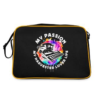 Harvester Lover My Passion My Harvester Farmer - Retro Bag - black/gold - Back