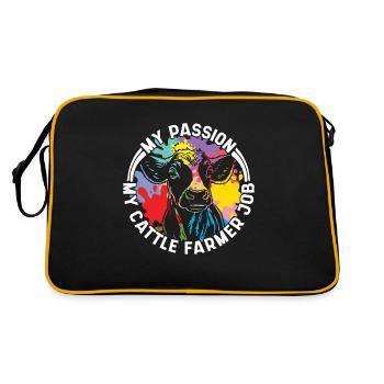 Éleveur de bovins Ma passion Mon élevage bovin Producteur laitier - Sac Retro - noir/or - Dos